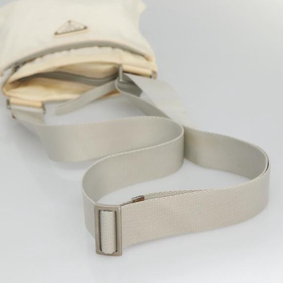 PRADA Shoulder Bag Nylon White Silver Auth hk2216 - Picture 7 of 16